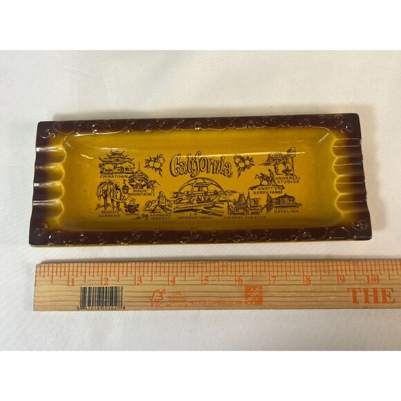 Vtg California Souvenir Ashtray 1970s Chinese Theatre Chinatown Universal LA - Picture 7 of 8